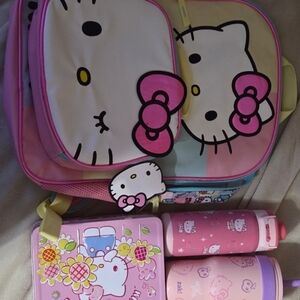 Hello Kitty Pink and White Backpack Set